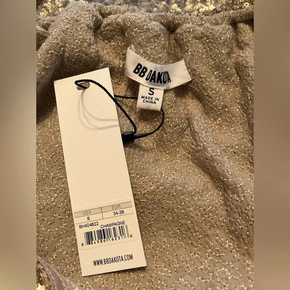 BB Dakota Clair‎ Rose Gold Sequined One Shoulder size Small. NWT - Picture 13 of 13